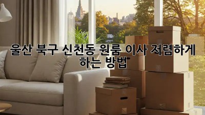 울산 북구 신천동 원룸 이사, 저렴하게 하는 방법!