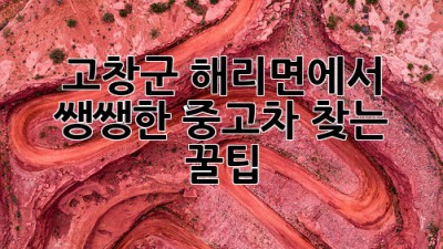 고창군 해리면에서 쌩쌩한 중고차 찾는 꿀팁 🚗💨